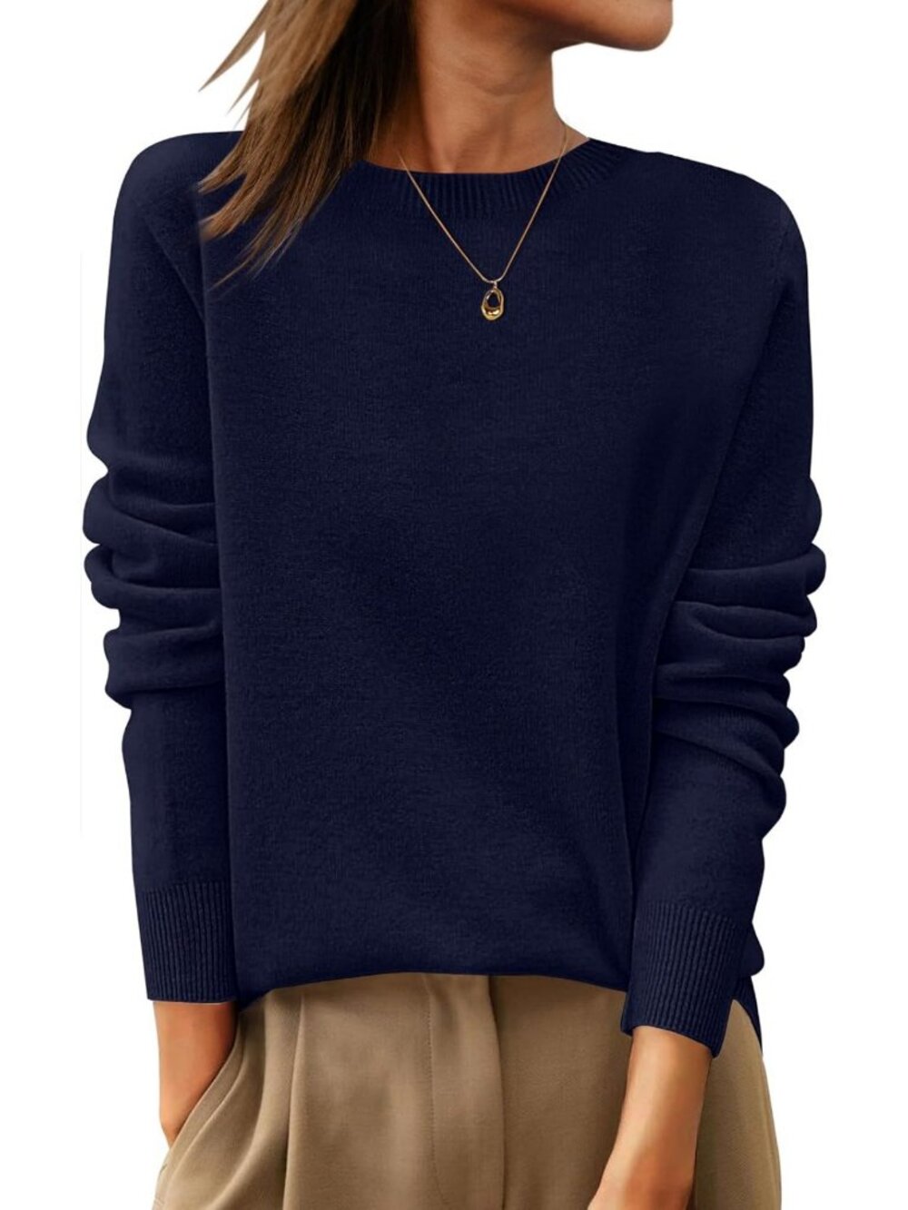 Cozy 100% Wool Long Sleeve Sweater for Women | Fall Business Casual Style